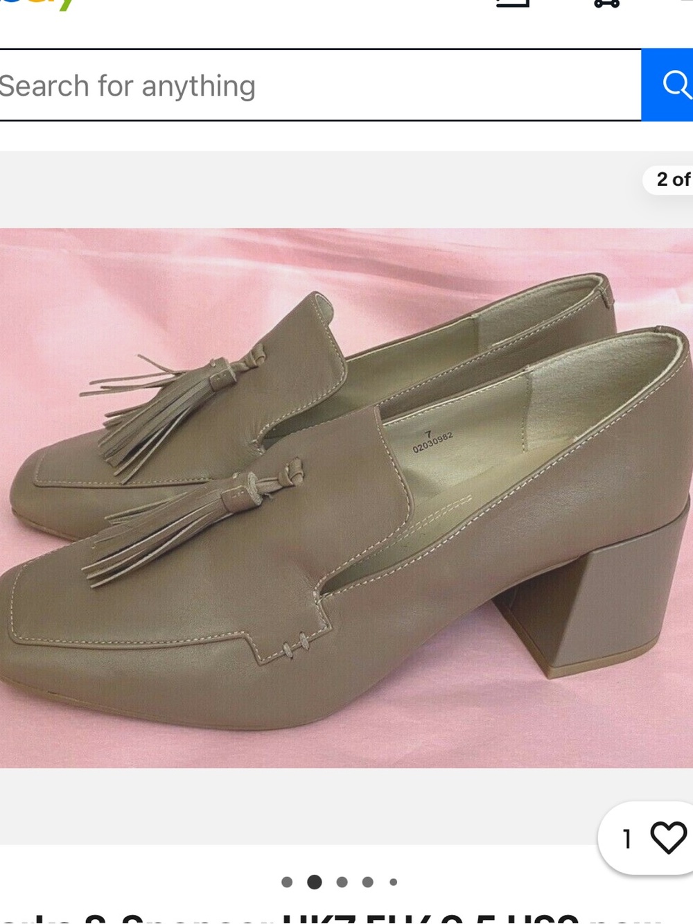 Marks & Spencer Taupe Leather Tassel Block Heel Loafers